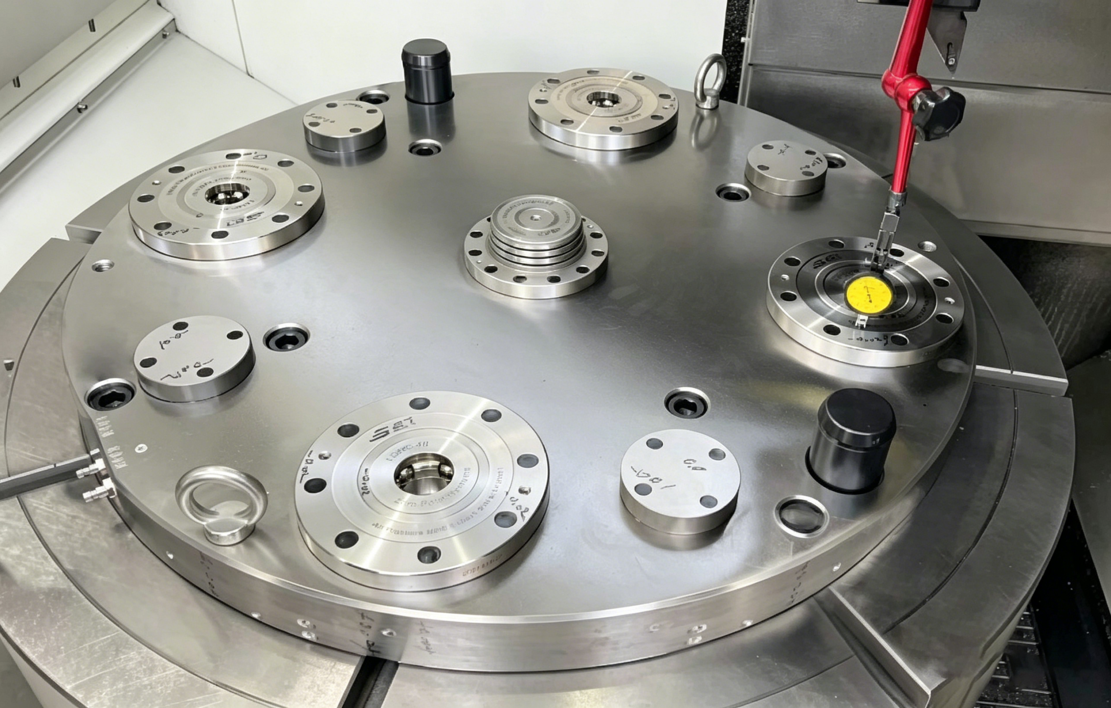Zero point base plate for T-slot table